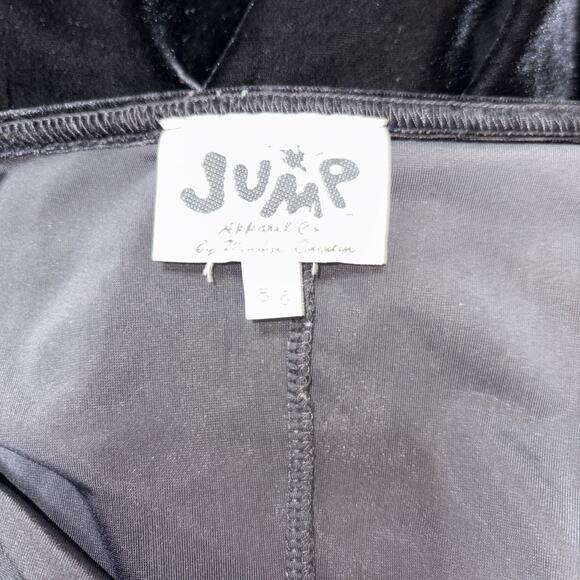 Vintage 90s Jump Black Stretch Velvet Spaghetti Strap Column Gown Back Vent 5/6 - Picture 10 of 13